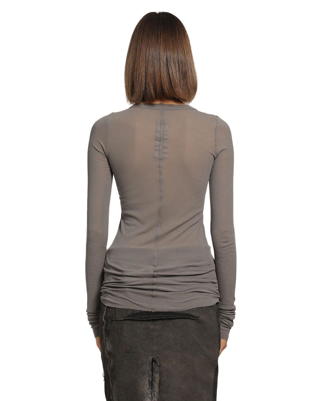Rick Owens Gray Tower Rib Ls T