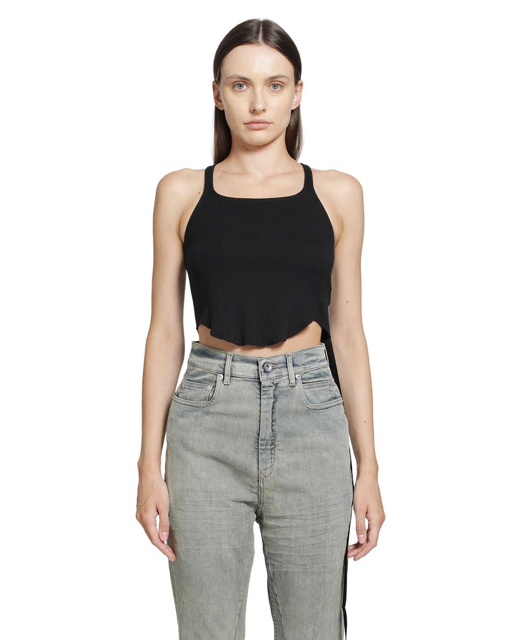 Rick Owens Black Tower Basic Tank Cropped