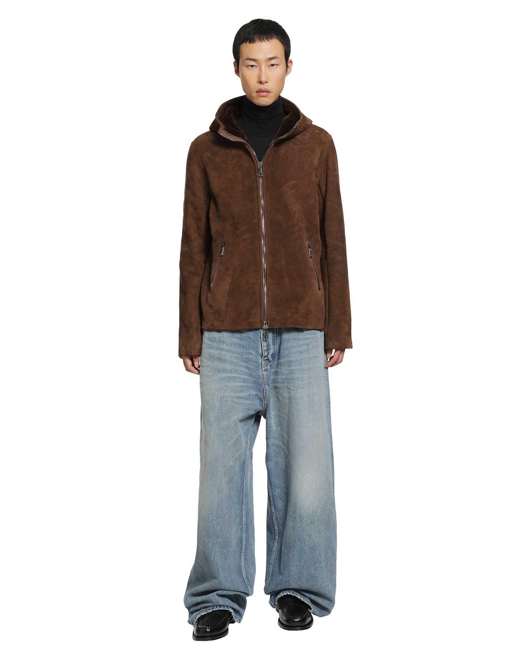 Giorgio Brato Brown Hooded Suede Jacket for men