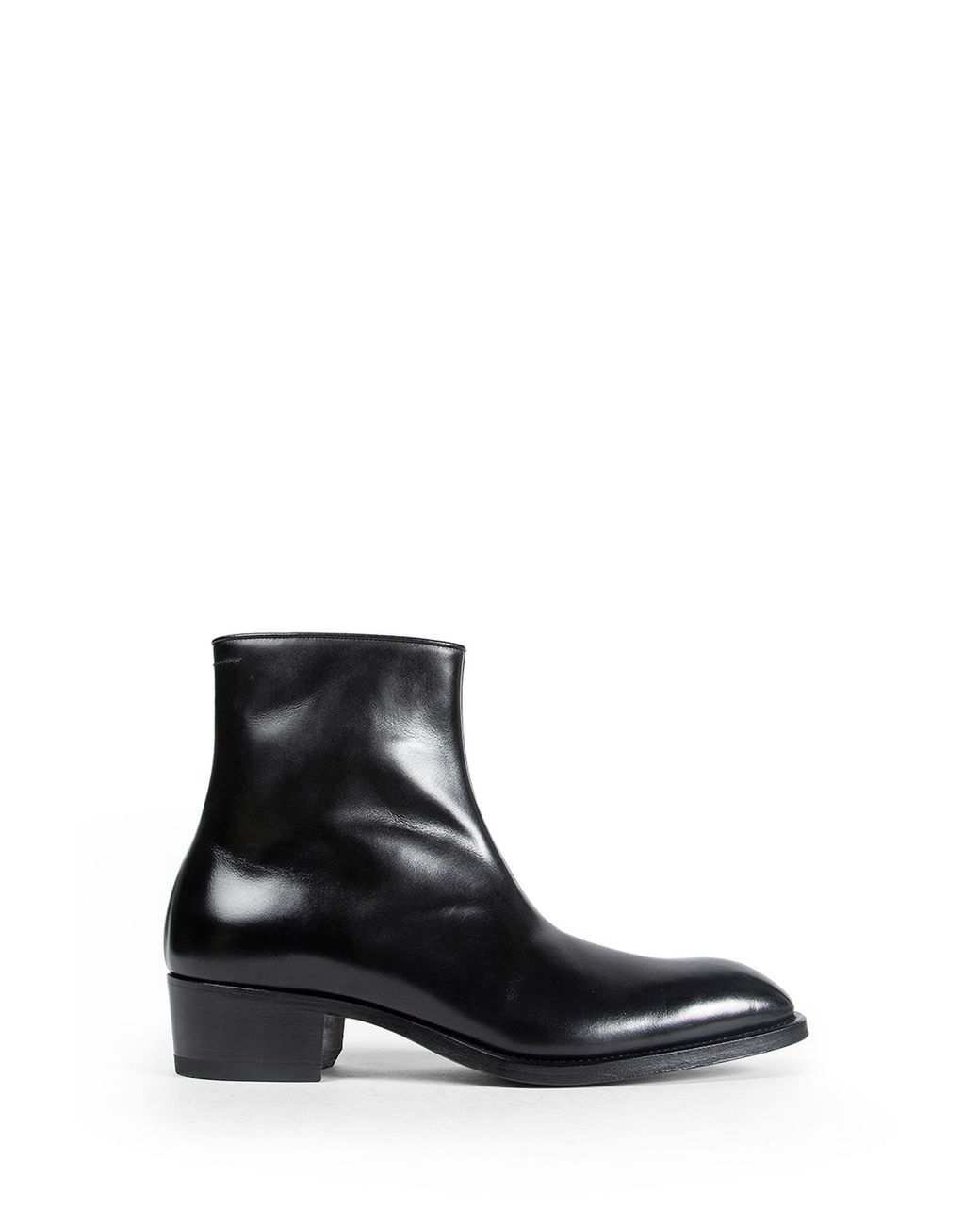 Tom Ford Black Burnished Leather Vincent Ankle Boots for men