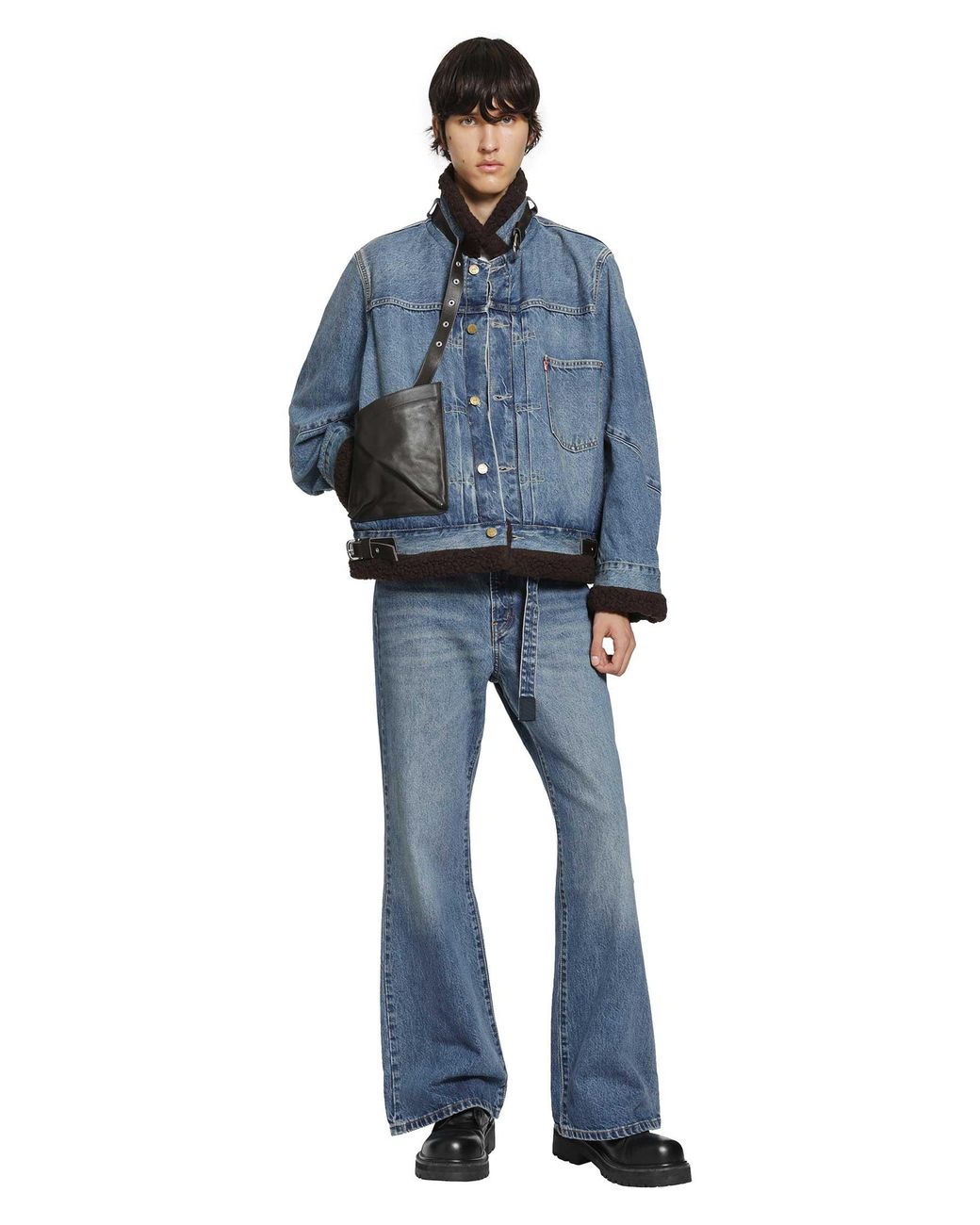 Sacai Blue Levi's X Belted Flare Pants for men