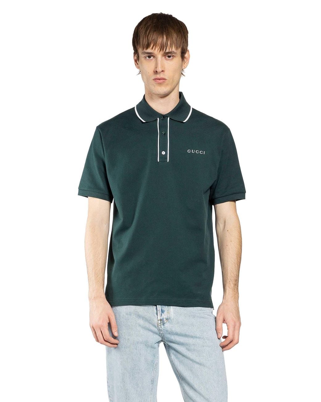 Gucci Green Archive Logo Polo Shirt for men