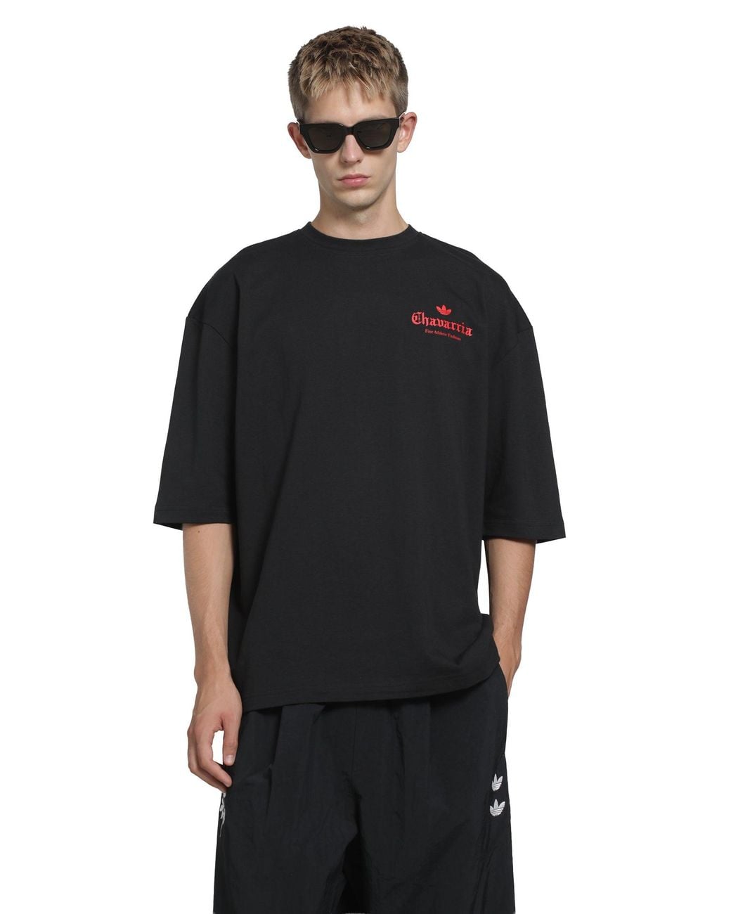 Adidas Black Originals X Willy Chavarria Dark Rose Tee for men
