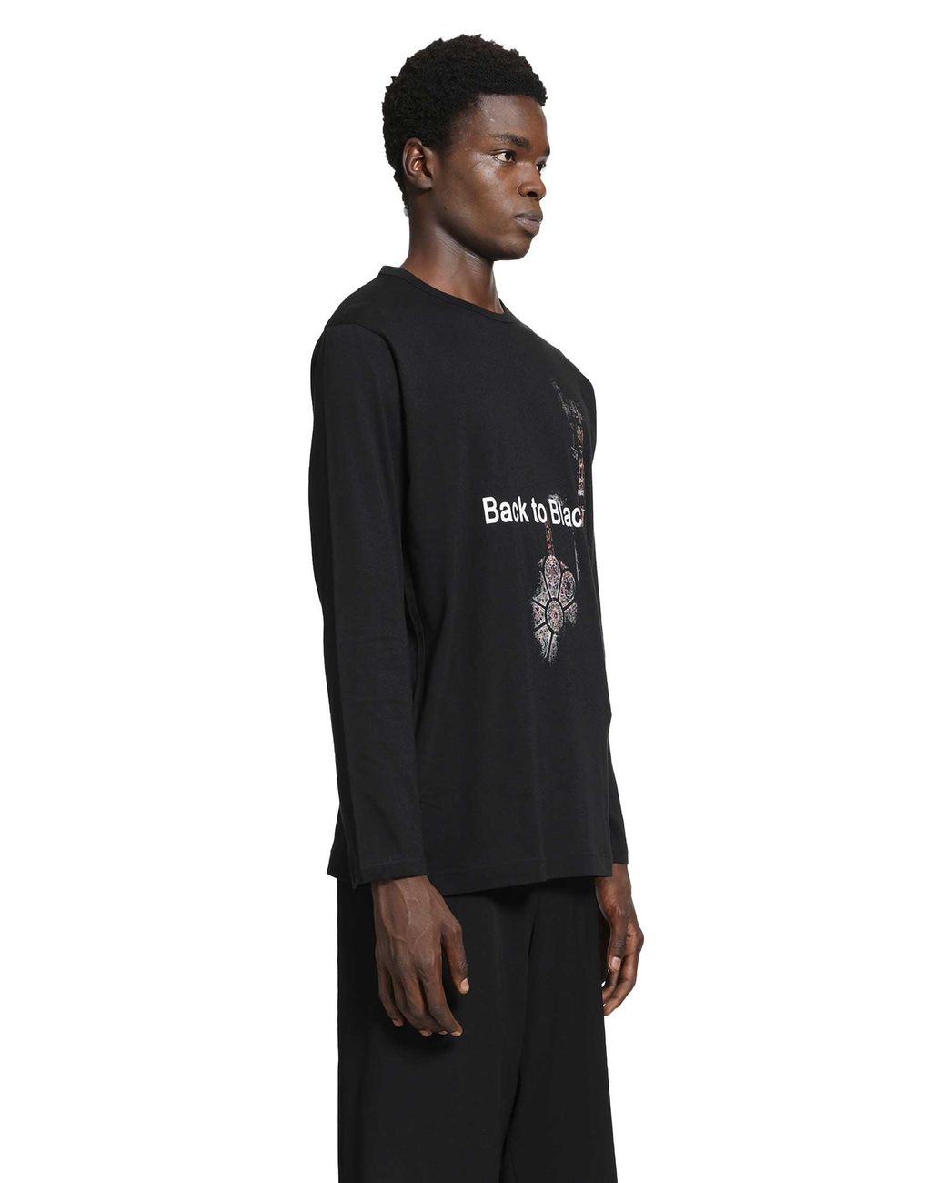 Yohji Yamamoto Black Graphic Long Sleeve T-Shirt for men