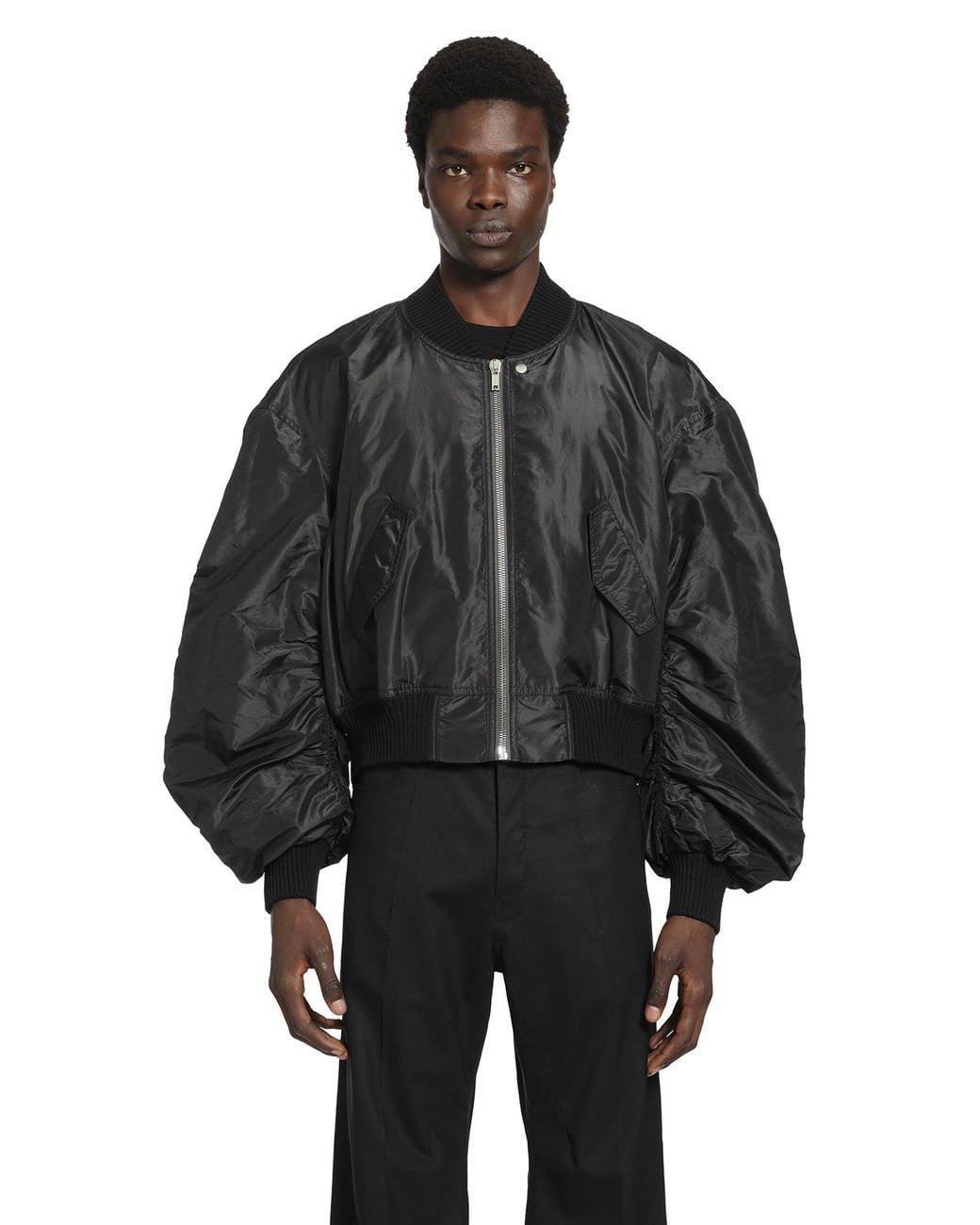 Rick Owens Black Temple Secchia Flight Jacket for men