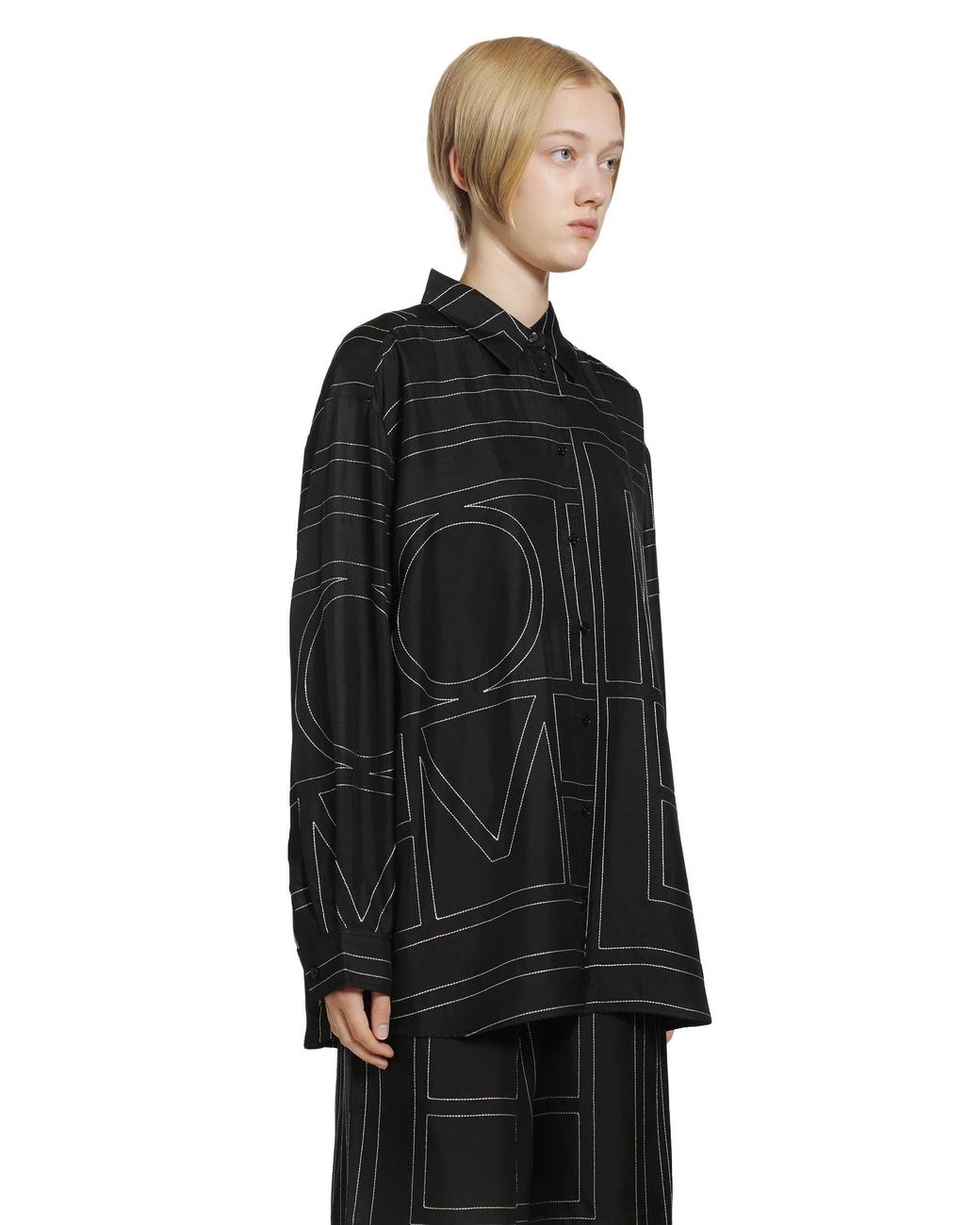 Totême Black Classic Embroidered Shirt