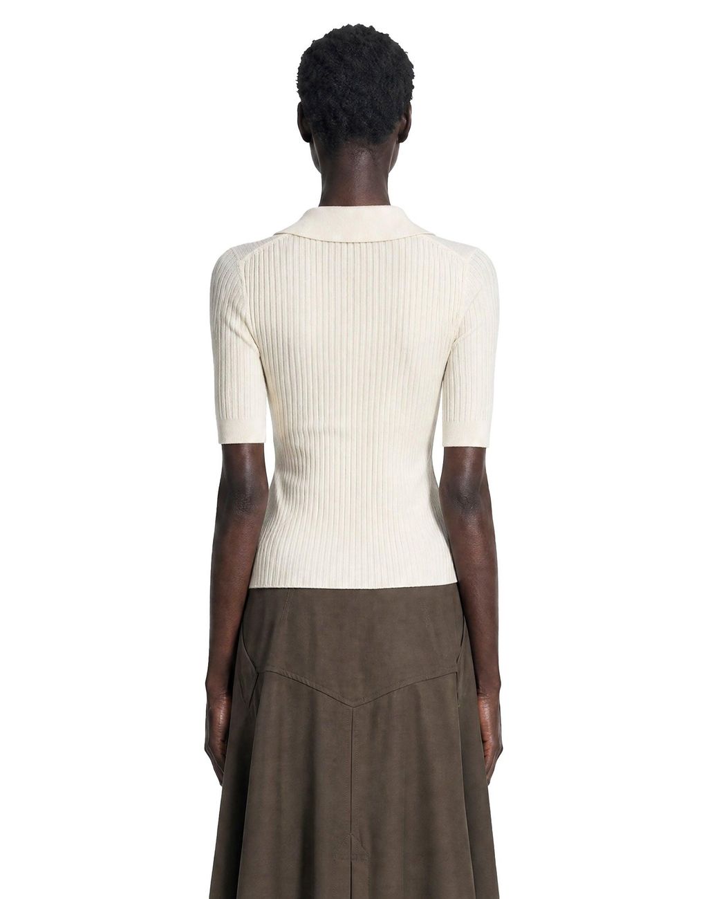 Burberry White Cashmere Knit Polo