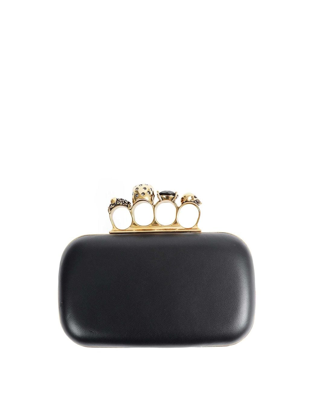 McQueen Black Knuckle Clutch With Chain