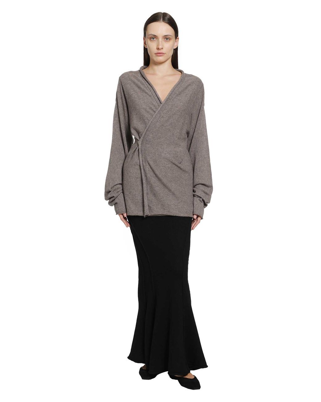 Yehuafan Black Yak Knit Long Skirt