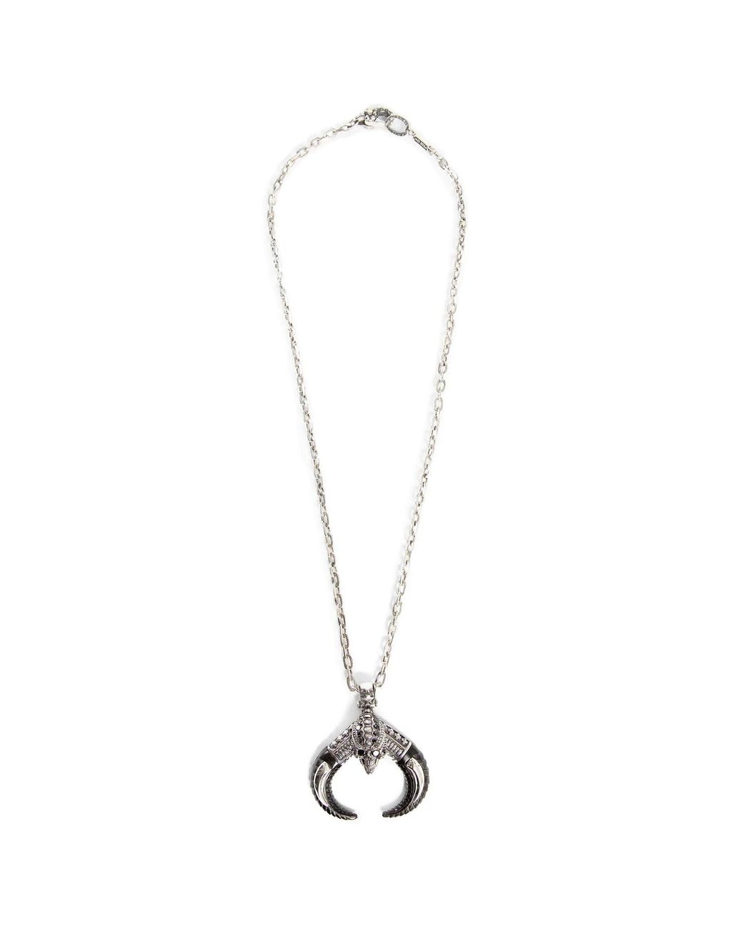 KD2024 Metallic Skull Alien Horn Necklace for men
