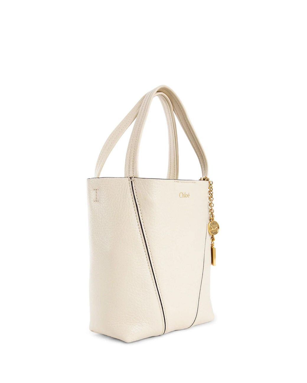 Chloé White Small Spin Tote Bag
