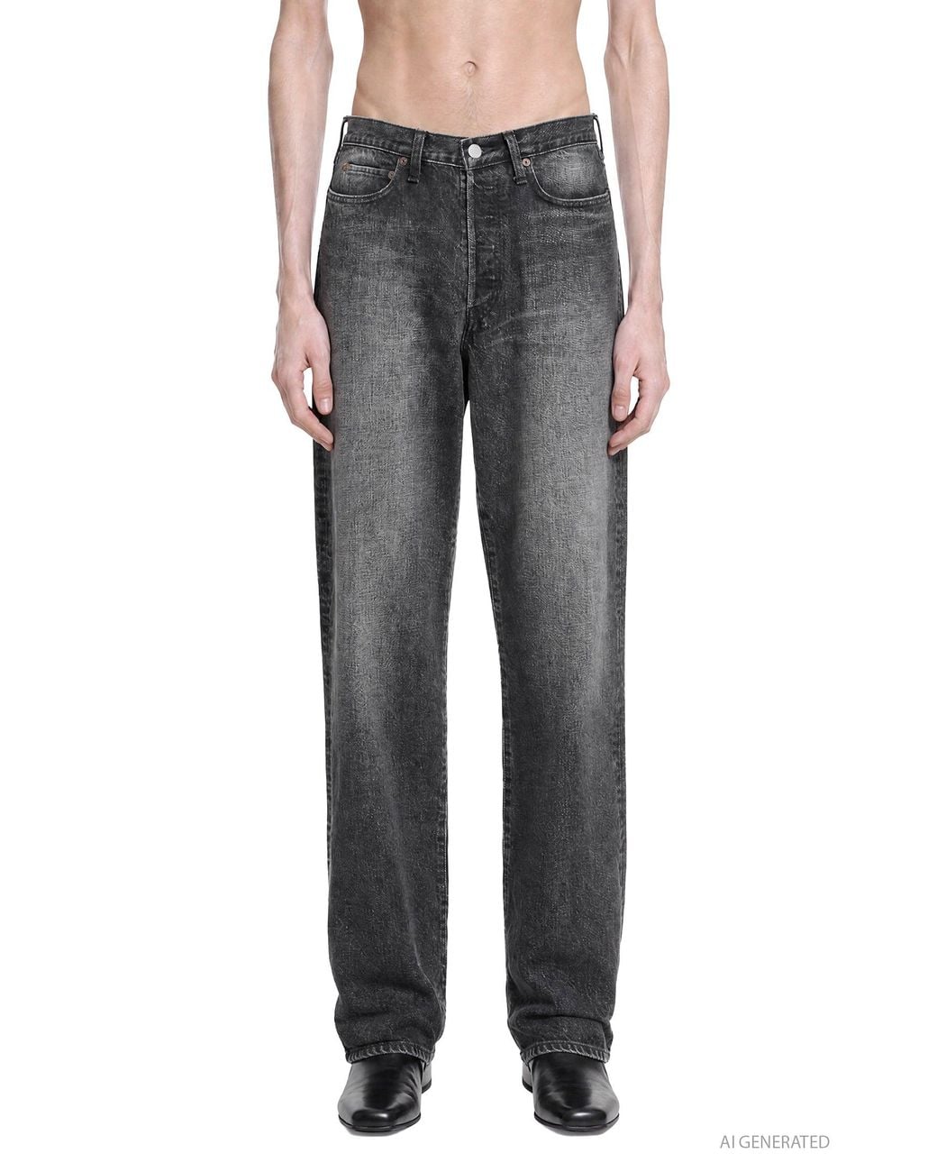 Ssstein Gray Loose Denim Pants for men