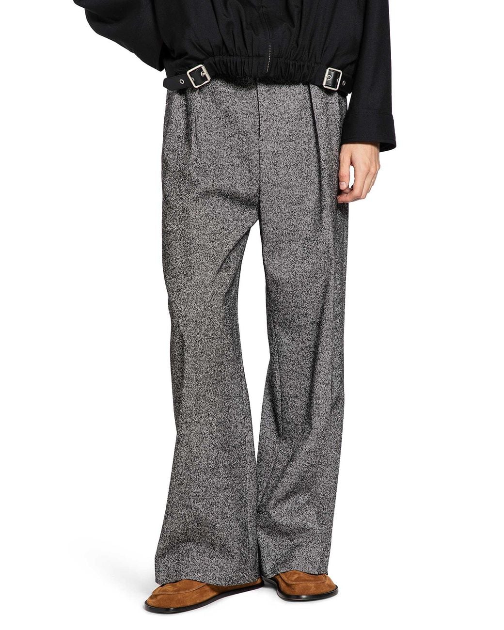 Loewe Gray Wide Leg Twill Trousers for men