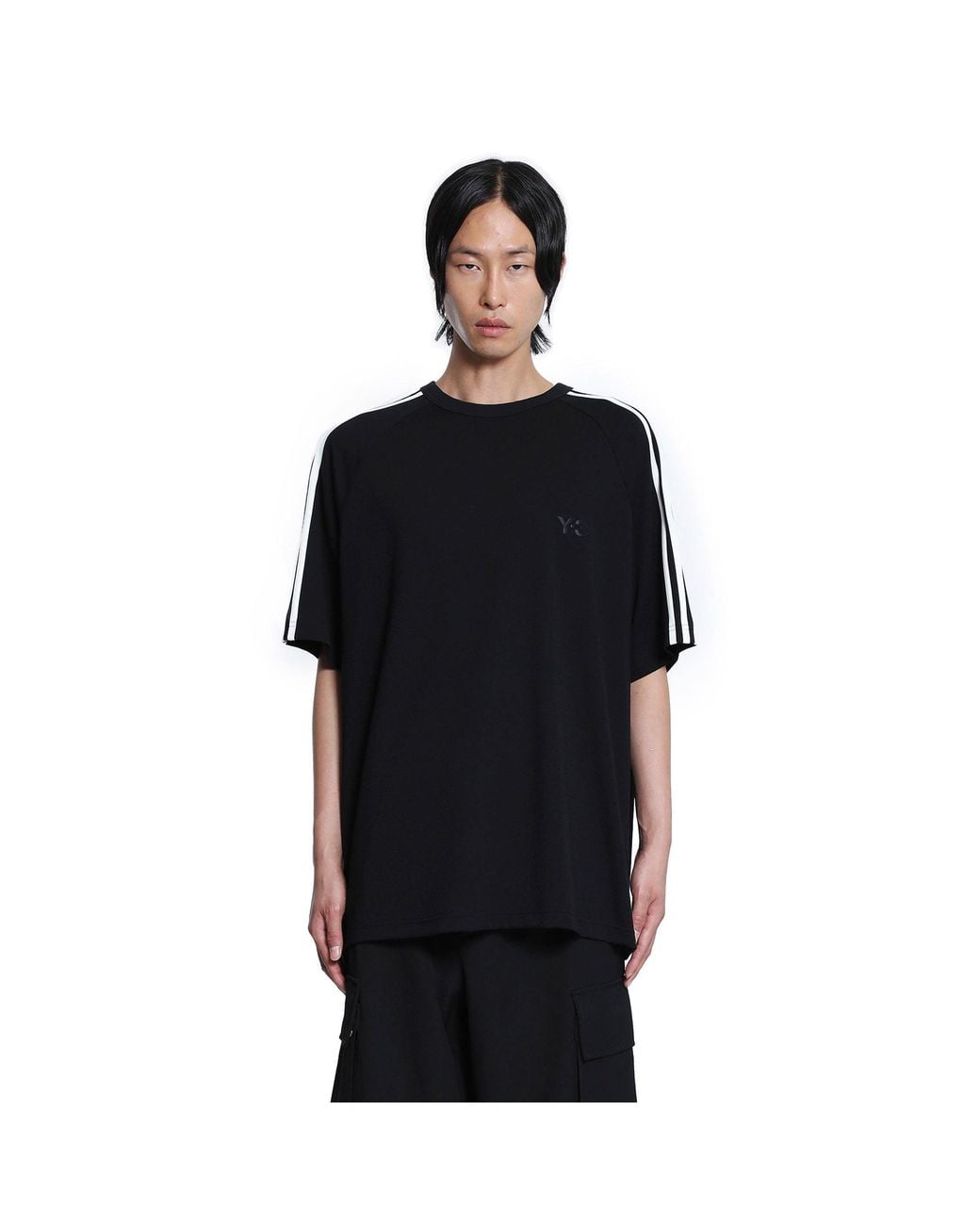 Y-3 Black 3-Stripes T-Shirt for men