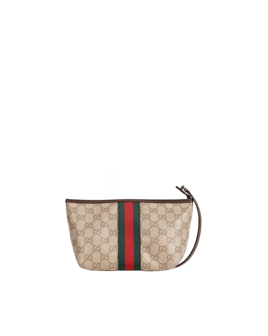 Gucci Natural Small Pouch With Strap And Web