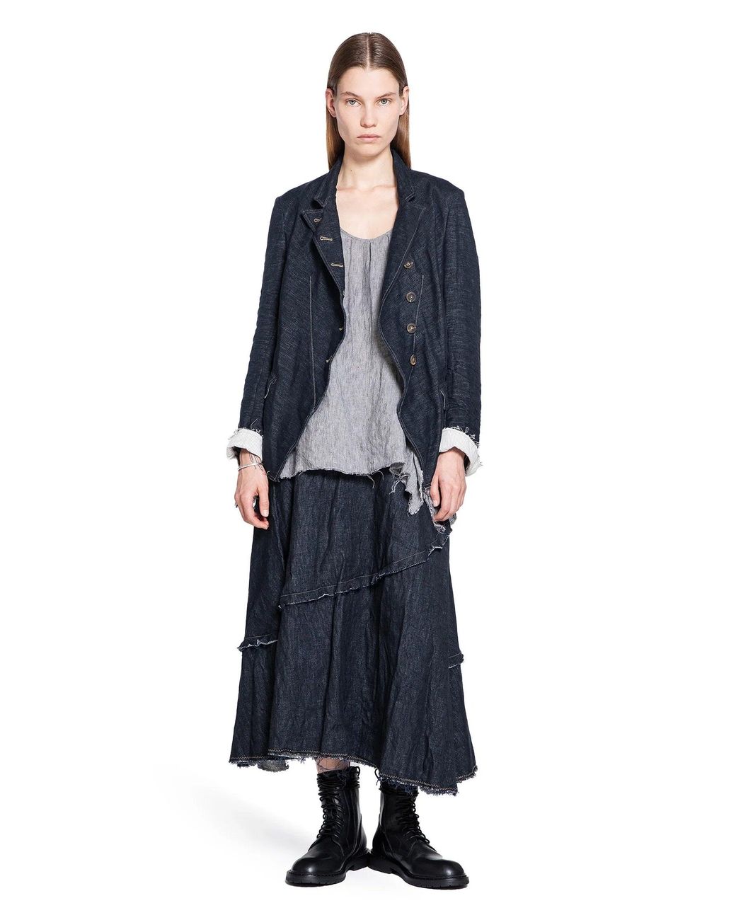 Forme D'expression Blue 1/2 Linen Cutaway Jjcket