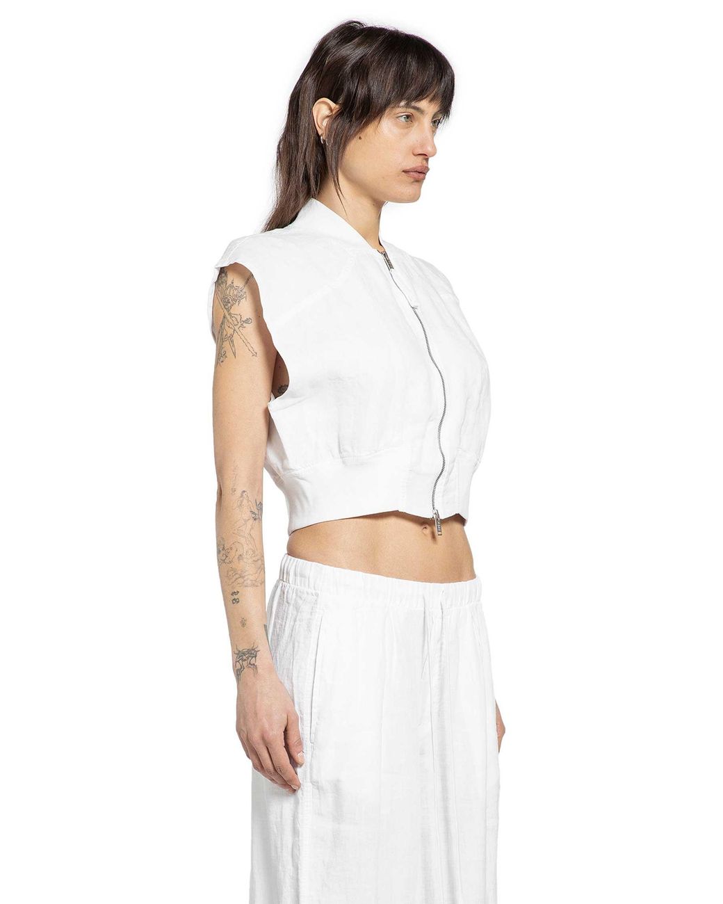Thom Krom White Bomber Vest
