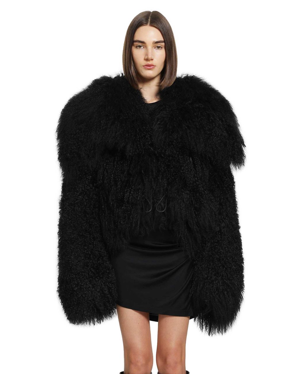 The Attico Black Shearling Bomber