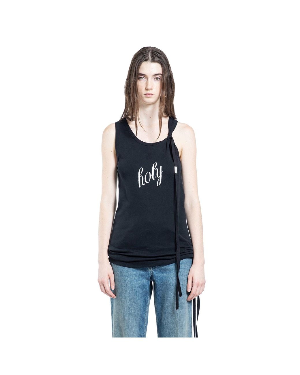Ann Demeulemeester Blue Seva Holy Print Tank Top