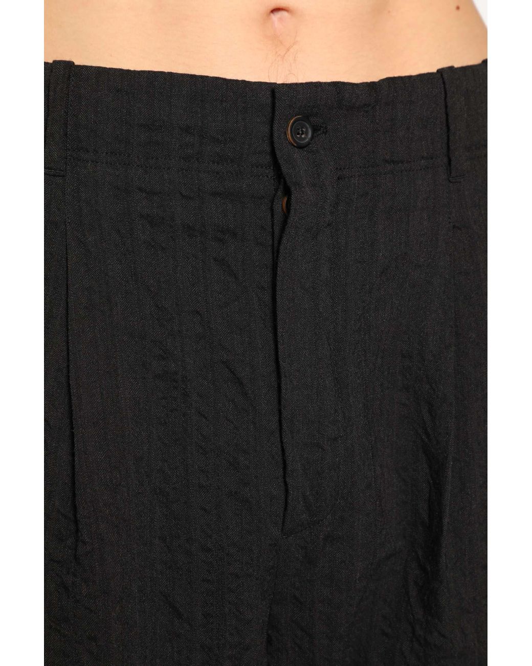 Forme D'expression Black Tucked Loose Trousers for men