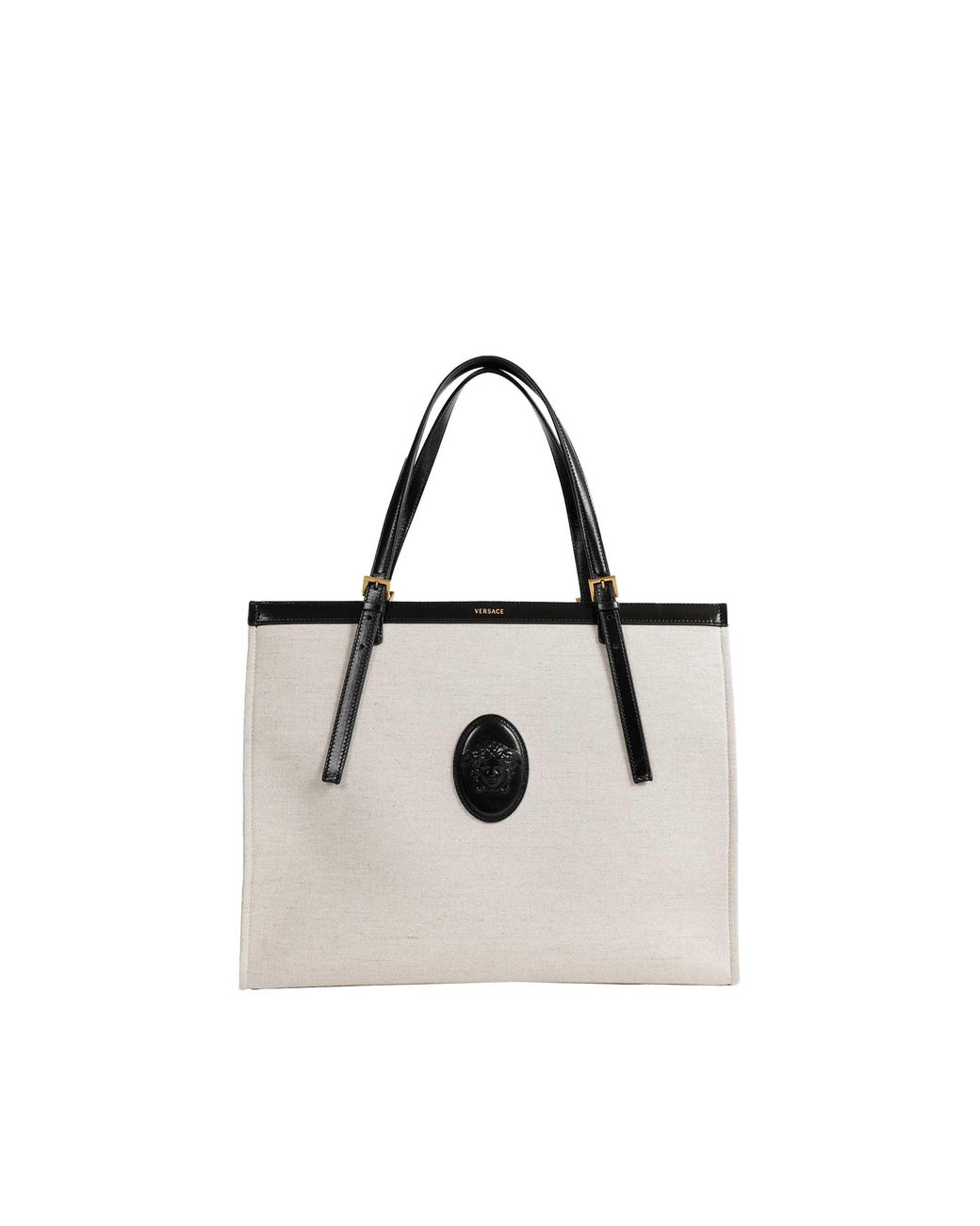 Versace White Rivière Large Canvas Tote Bag