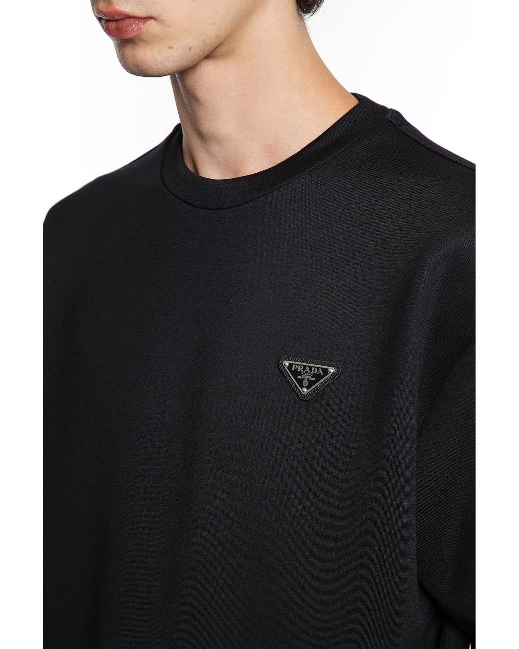 Prada Black Technical Cotton Sweatshirt for men
