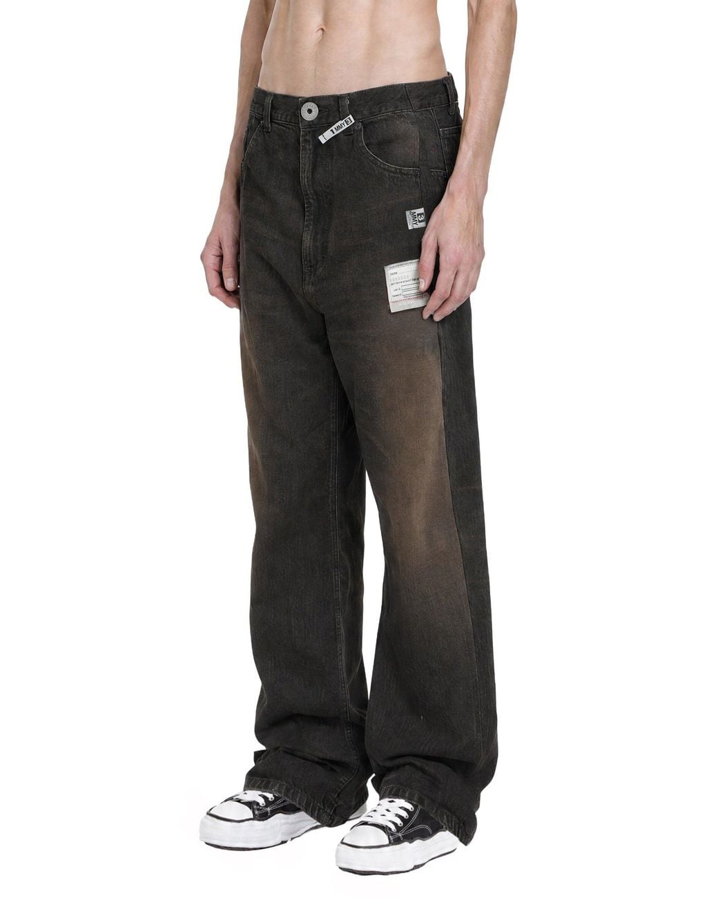 Maison Mihara Yasuhiro Black Folded 12Oz Jeans for men