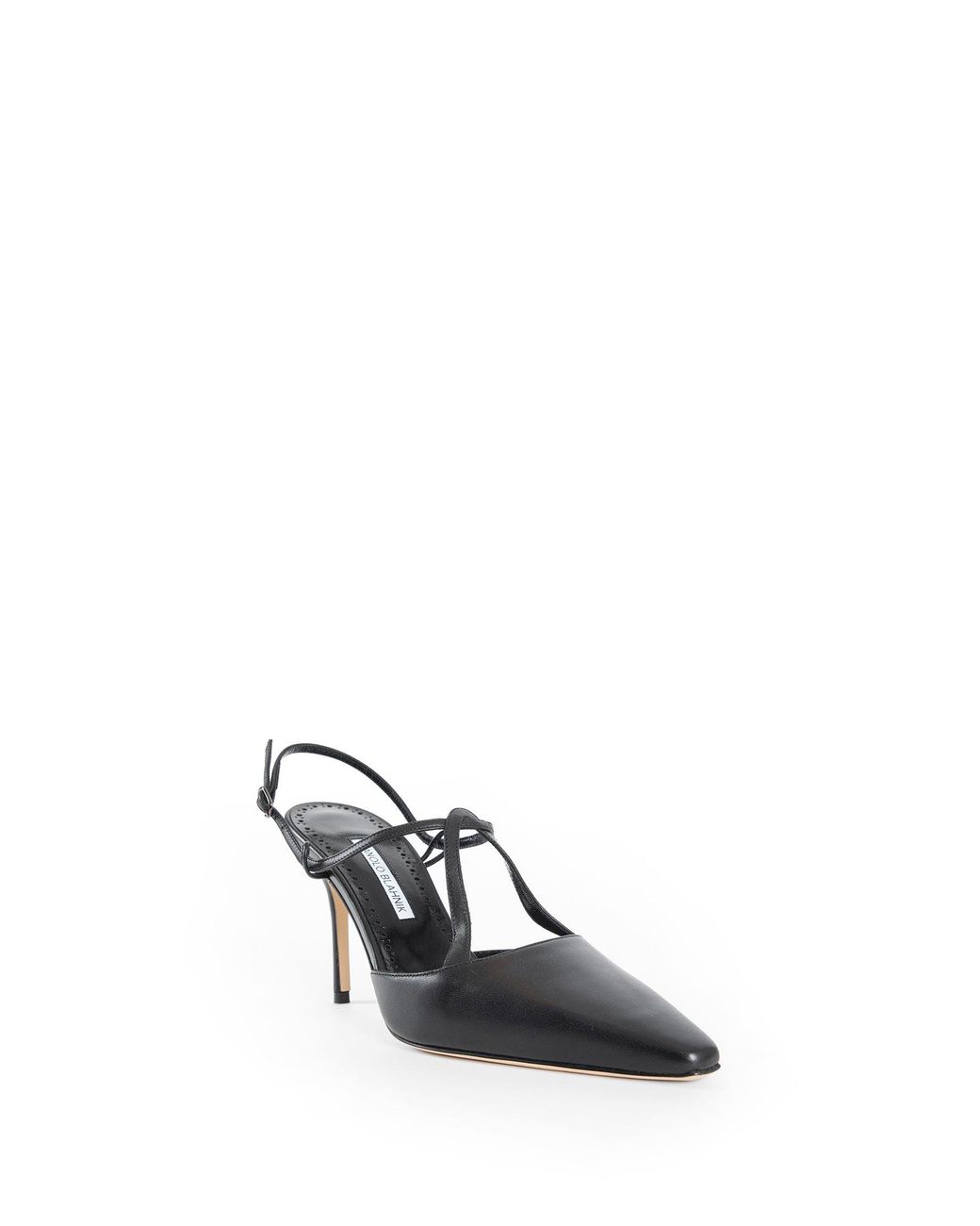 Manolo Blahnik Black Nappa Leather T-Bar Pumps