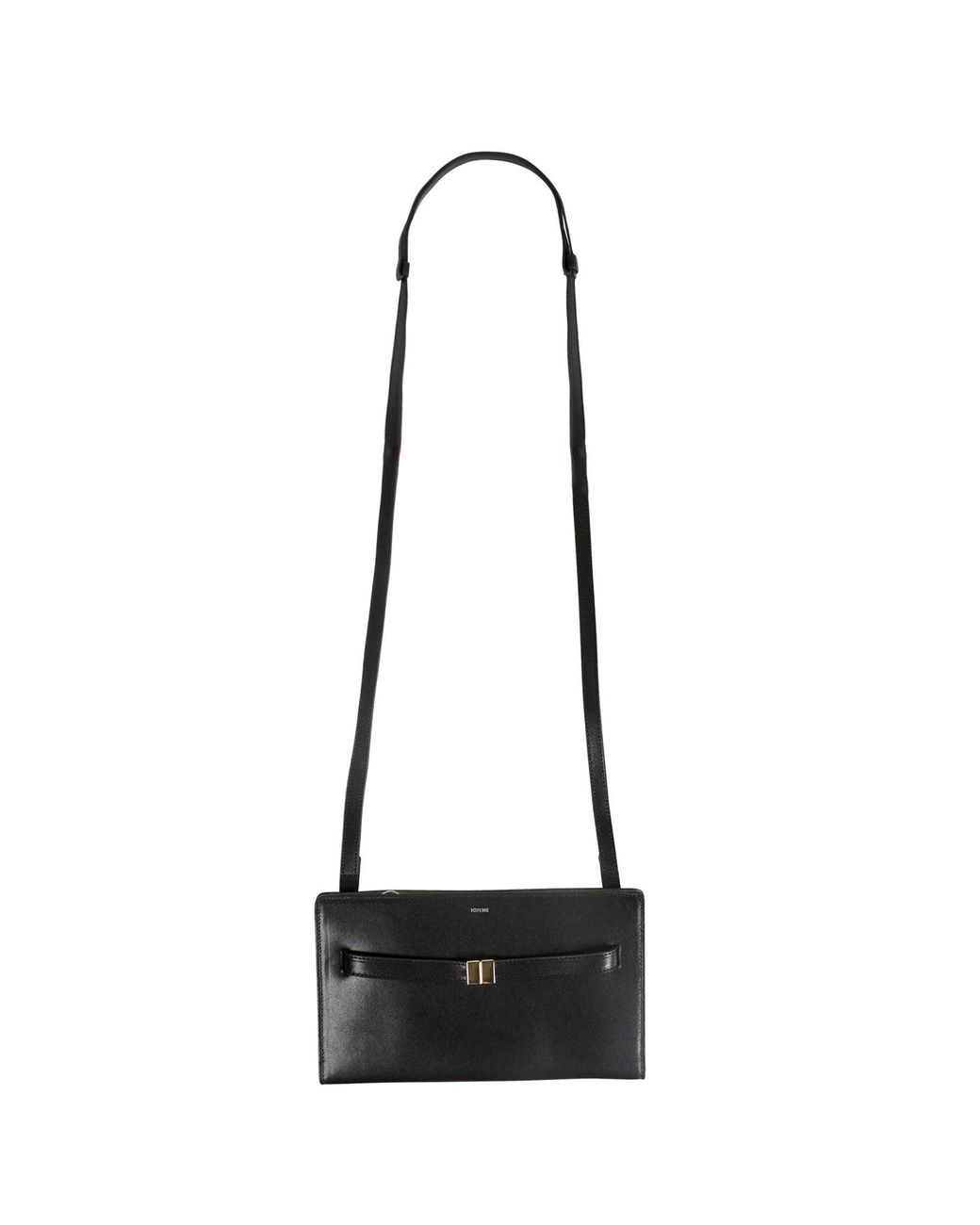 Totême Black Belted Leather Crossbody Bag