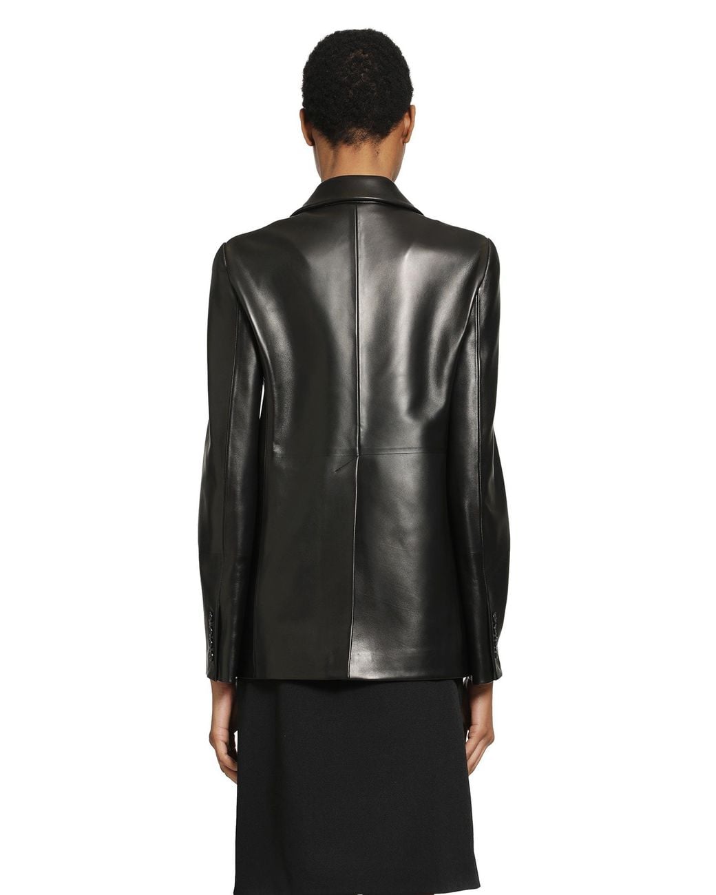 Gucci Black Leather Blazer