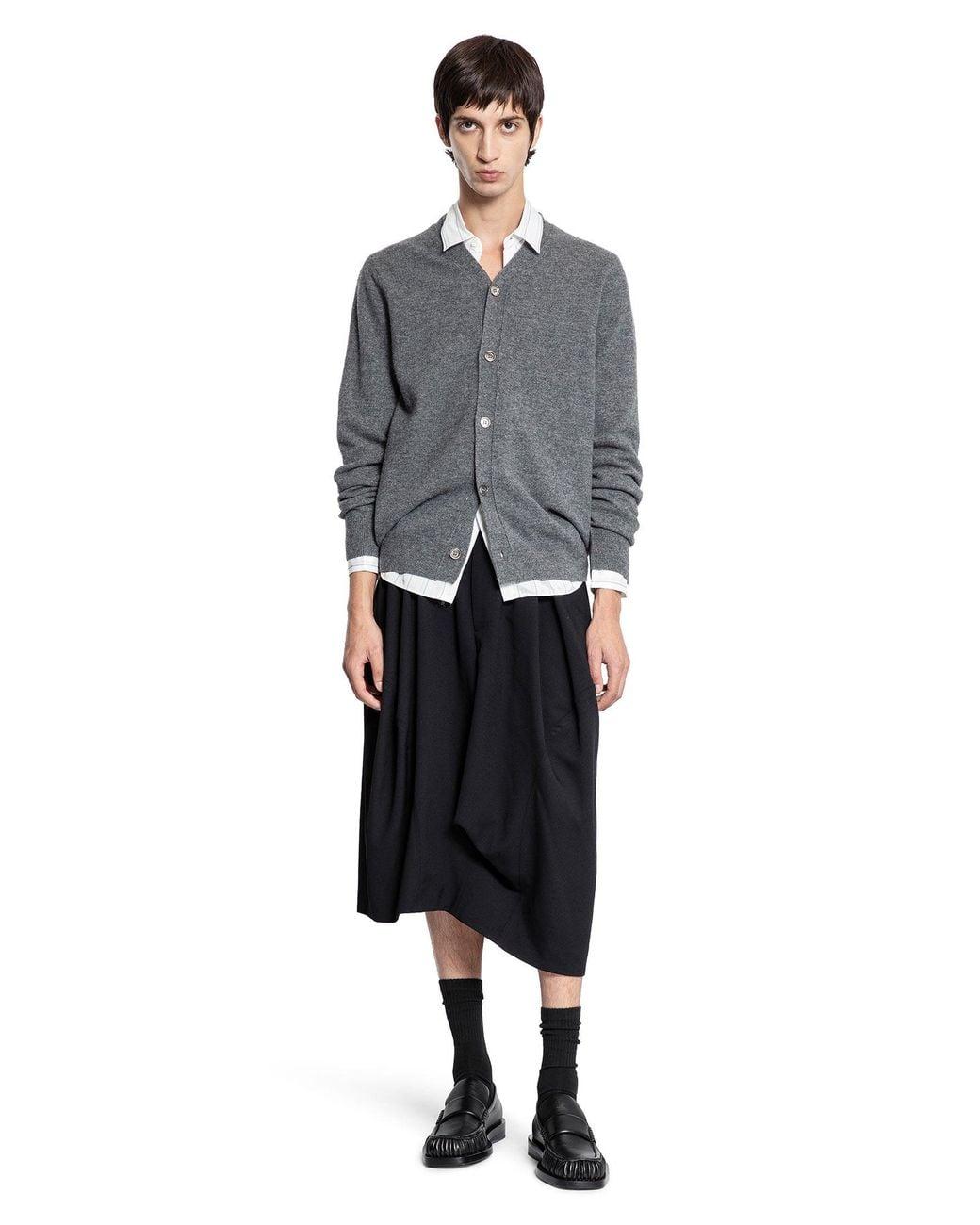 Comme des Garçons Gray Lambswool Cardigan for men
