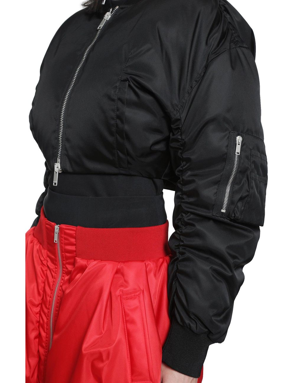 NVL-GARDE Red Bubble Cropped Bomber