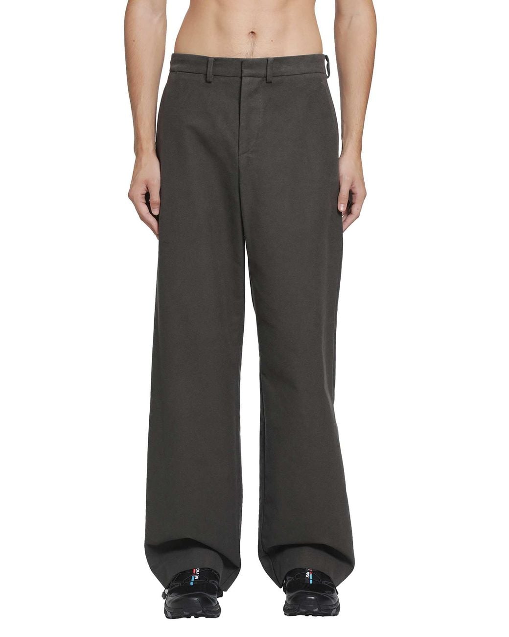 Rier Gray Cotton Trousers for men