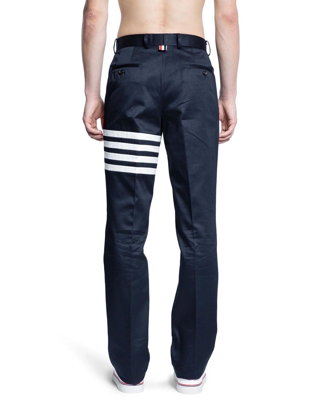 Thom Browne Black 4 Bar Unconstructed Chino Trousers for men