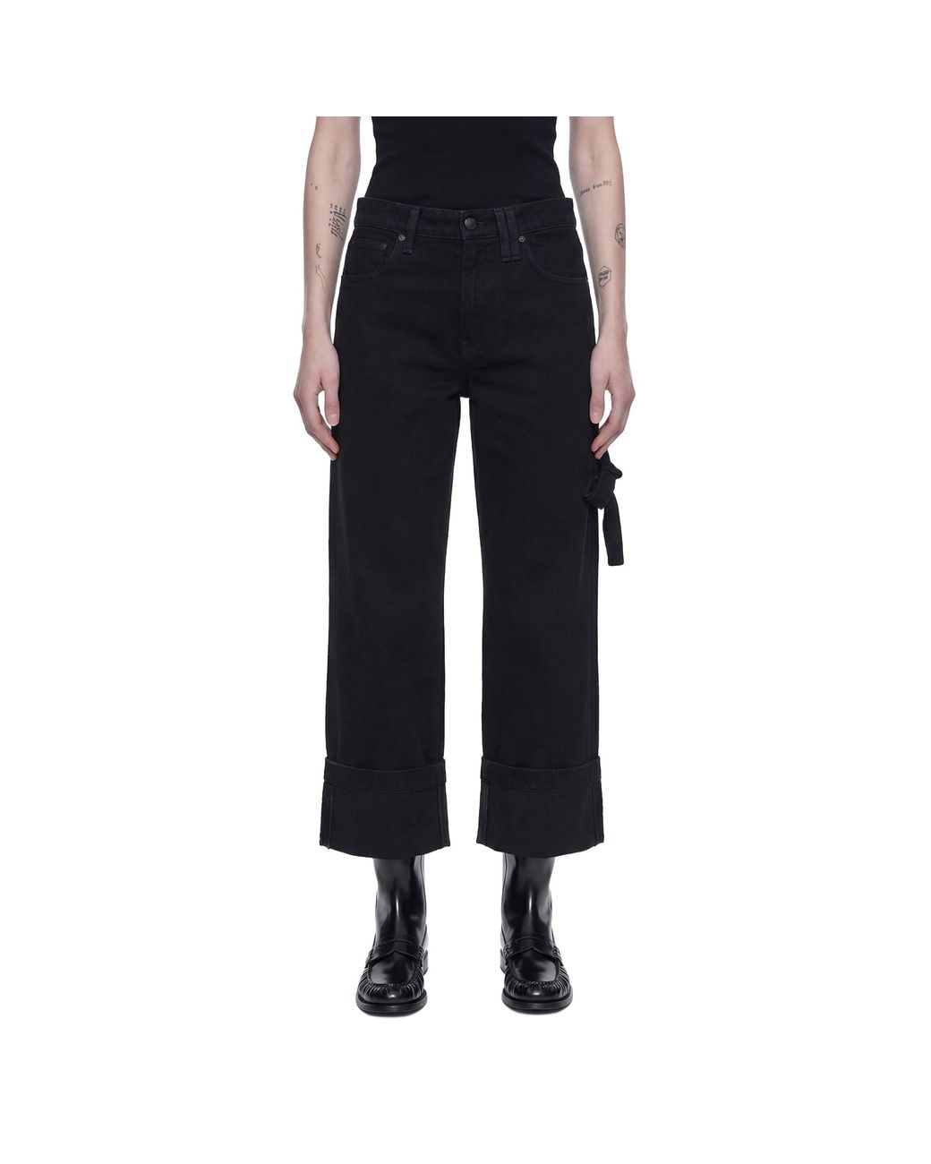 Simone Rocha Black Cropped Straight Leg Jeans