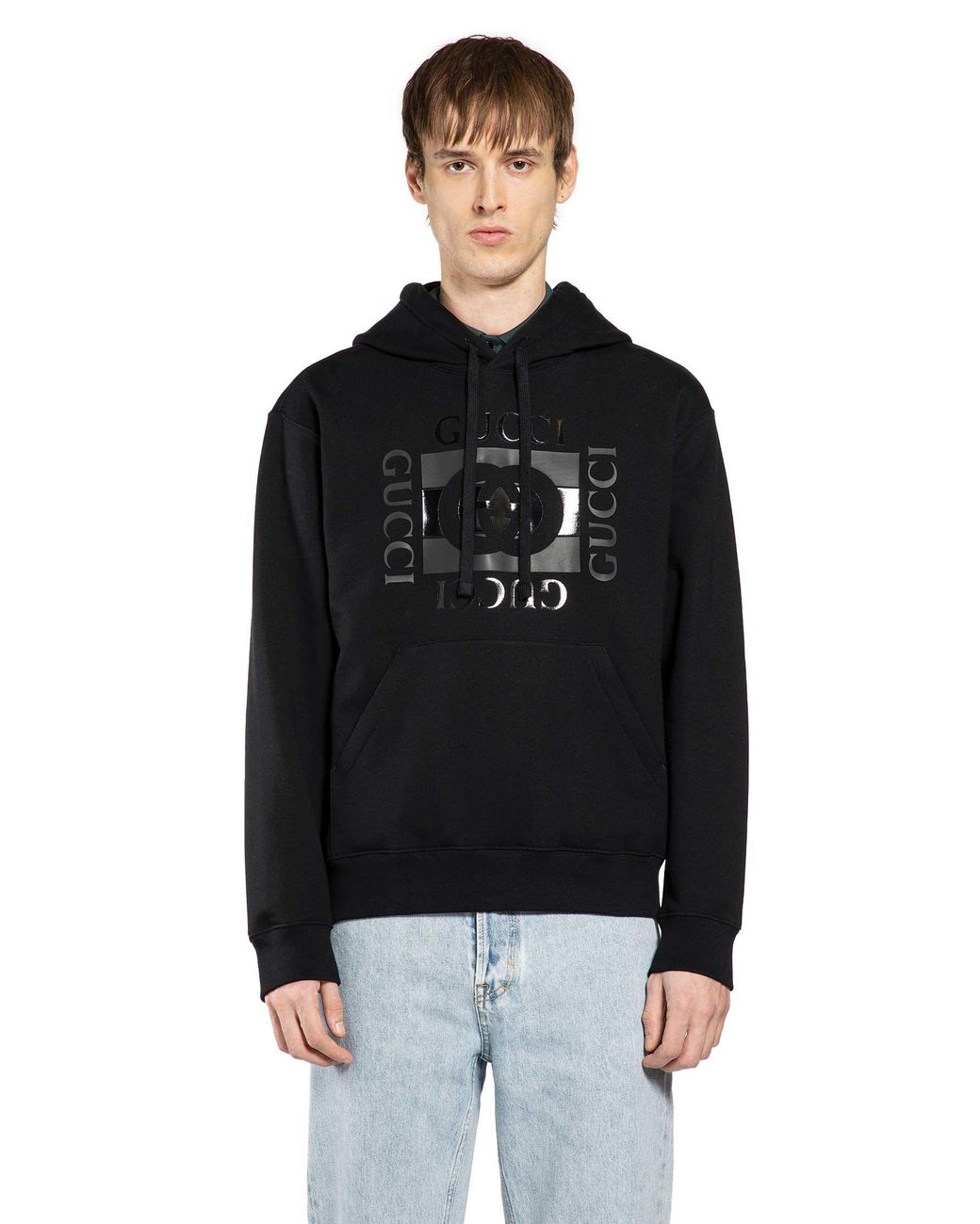 Gucci Black Interlocking G Hoodie for men