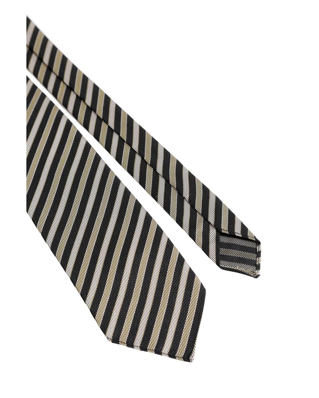Junya Watanabe Black Striped Silk Tie for men