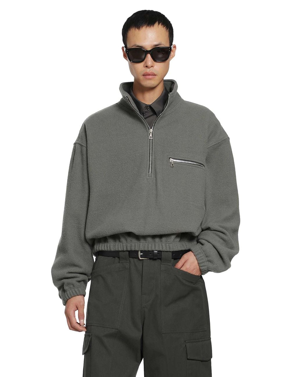Rier Gray Polar Wool Fleece for men