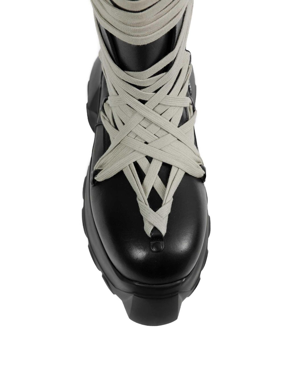 Rick Owens Black Tower Megalace Tractor Boots for men
