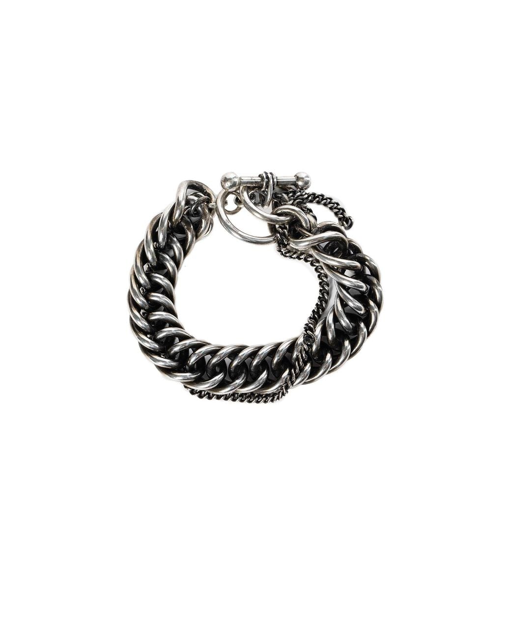 Ann Demeulemeester Black Hinna Double Chain Bracelet for men