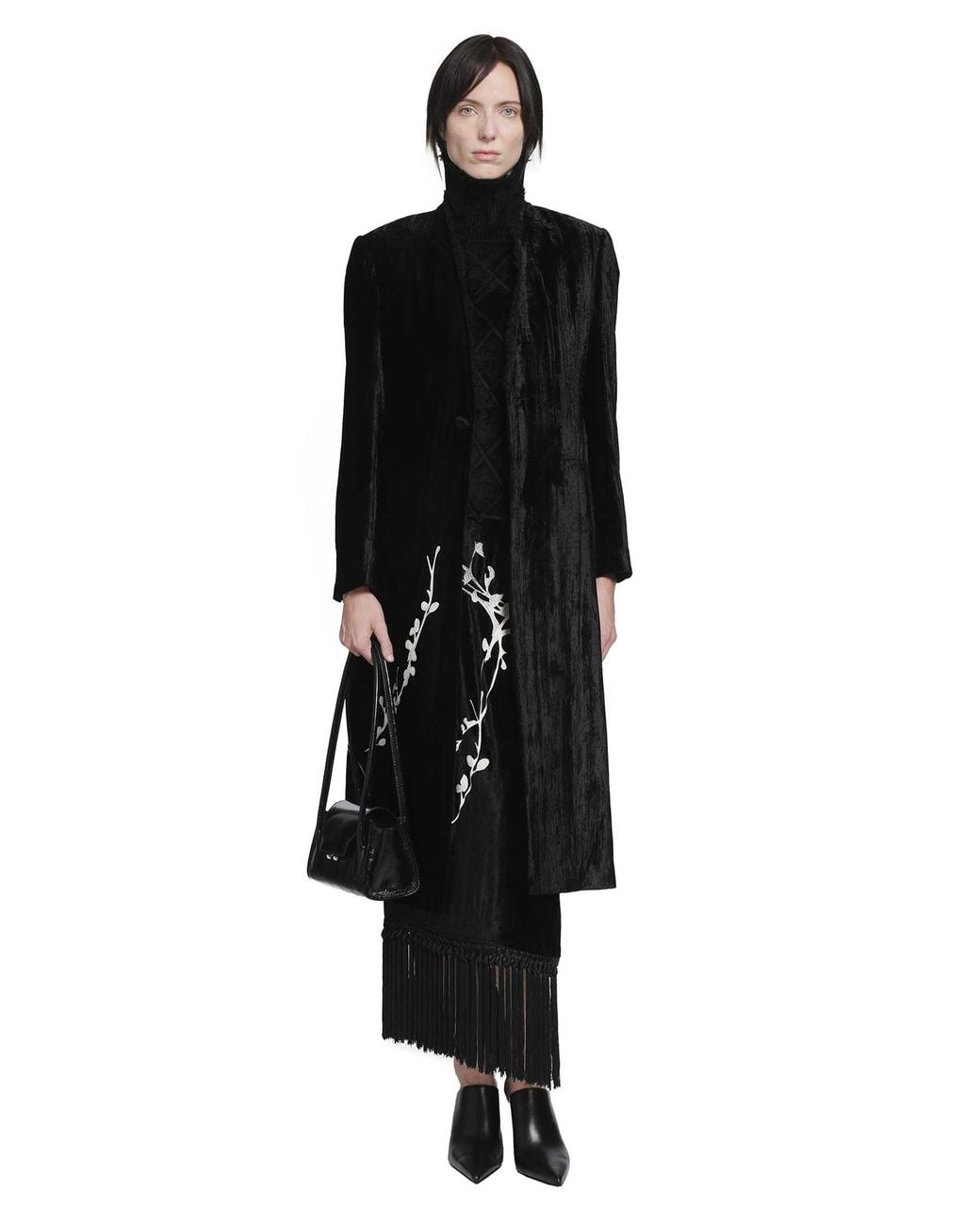 YA YI Black Bodhi Embroidery Coat