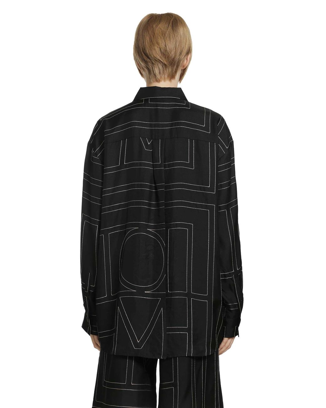 Totême Black Classic Embroidered Shirt