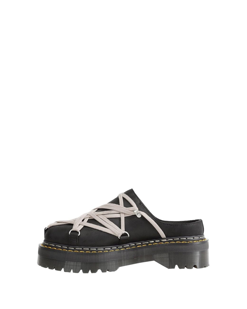 Rick Owens Black Dr. Martens X Quad Sole Megalace Mules for men