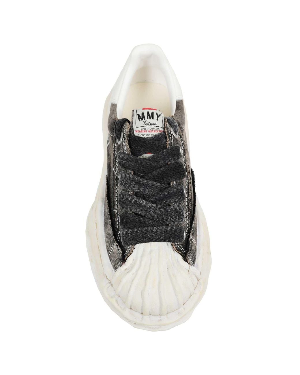 Maison Mihara Yasuhiro White Blakey Bleached Canvas Sneakers for men