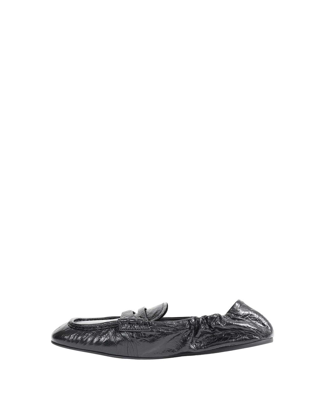 Miu Miu Black Ruches Nappa Leather Loafers