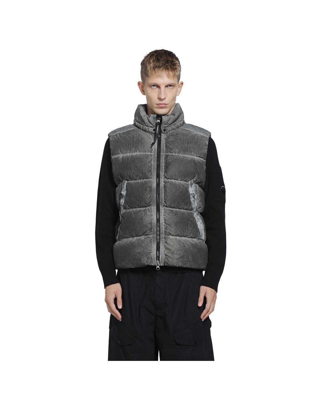 C P Company Gray Eco-Chrome R Gilet for men