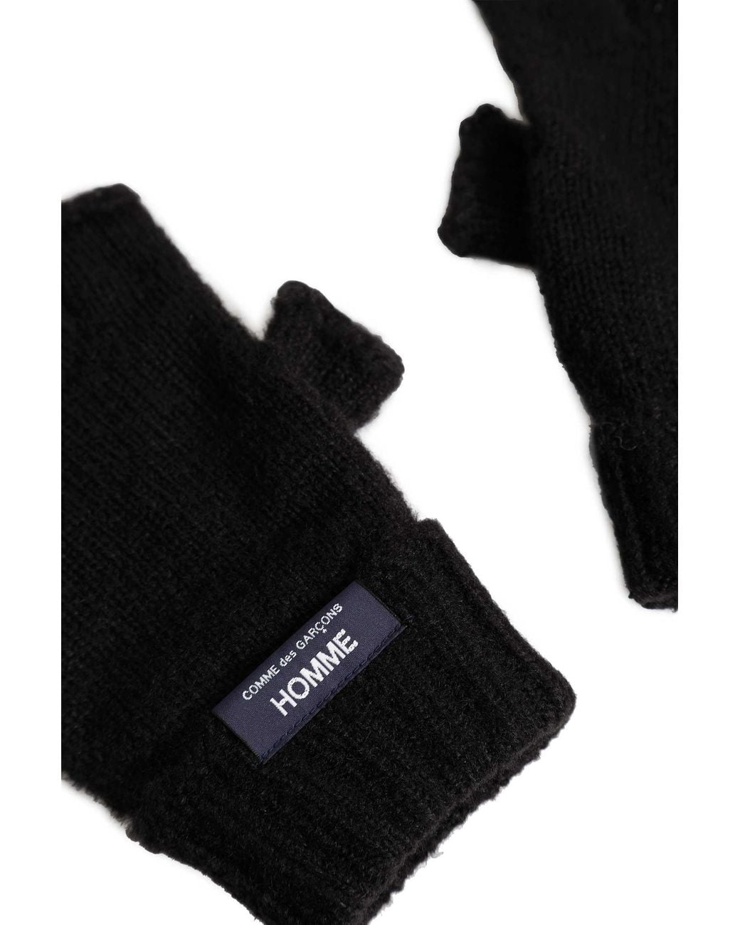Comme des Garçons Black Fingerless Knit Gloves for men