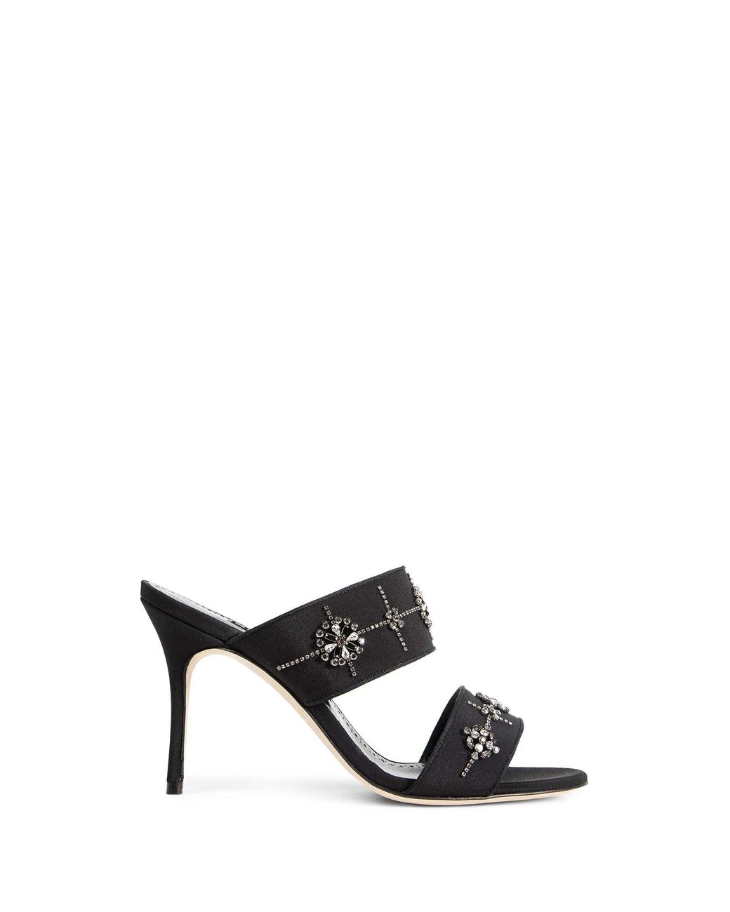 Manolo Blahnik Black Ralota Crystal Pumps