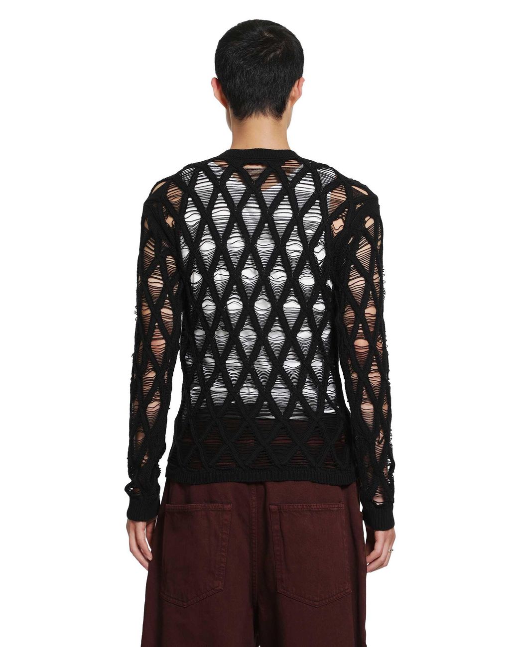 Ann Demeulemeester Black Carlos Diamond Stitch Sweater for men