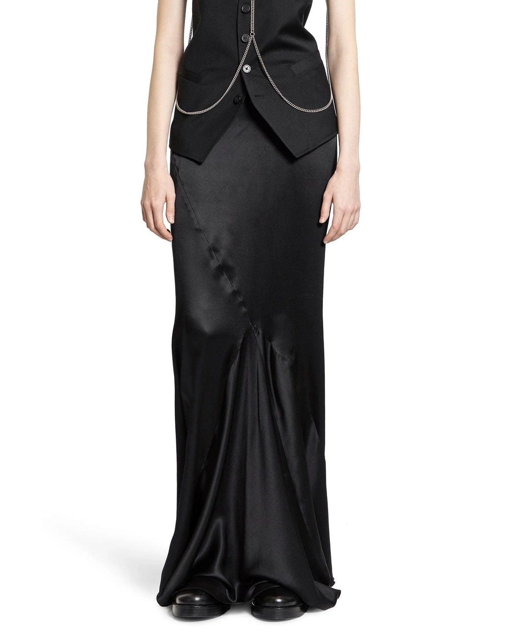 Ann Demeulemeester Black Eveline Long Bias Skirt